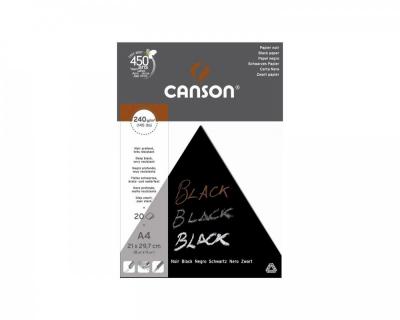 Canson blok čierny, A4, 240g/m2, 20 listov