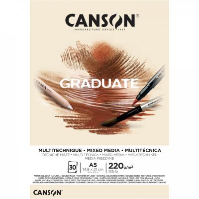 CANSON Skicár Graduate Mixed Media A5, 220 g, 30 listov