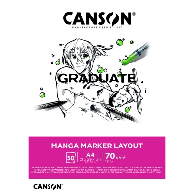 CANSON Skicár Manga Marker lepený, A4, 70g, 50 listov