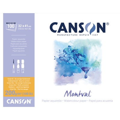 CANSON Skicár MONTVAL Aquarelle, 32 x 41 cm, 200 g, 100 listov