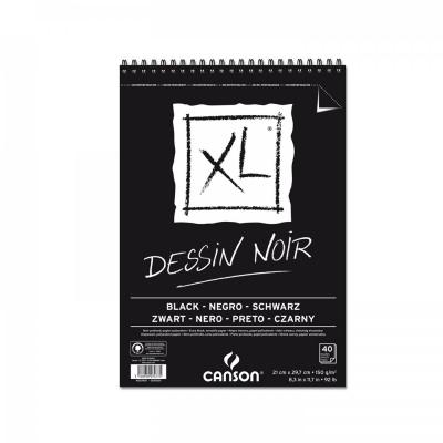 CANSON XL Dessin noir krúžková väzba, A4, čierny skicár