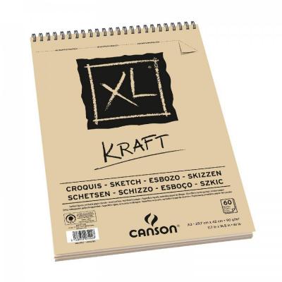 CANSON XL Kraft krúžková väzba, A3, hnedý skicár