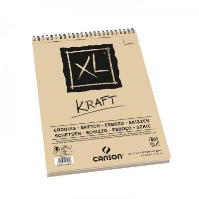 CANSON XL Kraft krúžková väzba, A4, hnedý skicár