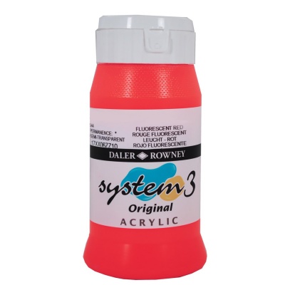 D&R System3 Acrylic 500 ml, Fluorescent Red