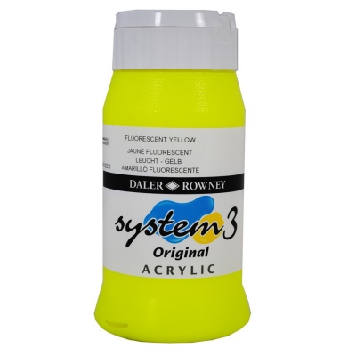 D&R System3 Acrylic 500 ml, Fluorescent Yellow