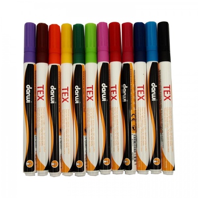 DARWI TEX, fixky na textil  12 x 3 ml sada