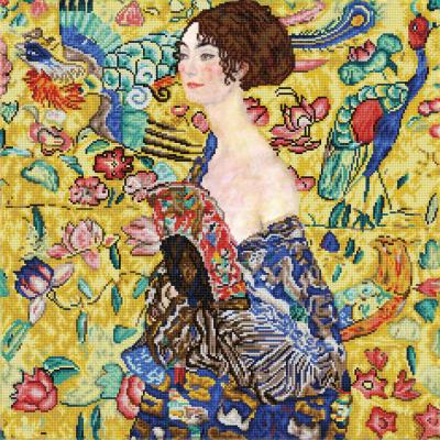 Diamond dotz, Lady with fan Klimt, 67 x 67 cm
