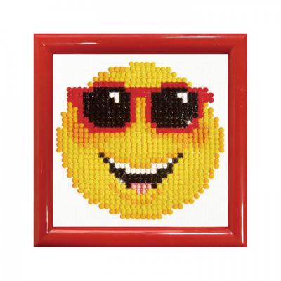 Diamond dotz, Smiling face framed, 10 x 10 cm
