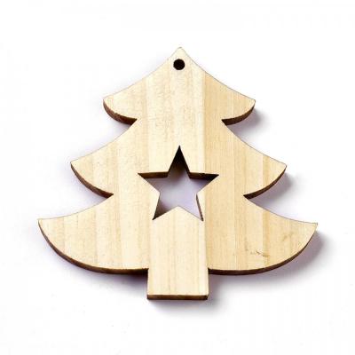 Drevený Vianočný stromček s hviezdou, 6,2 cm
