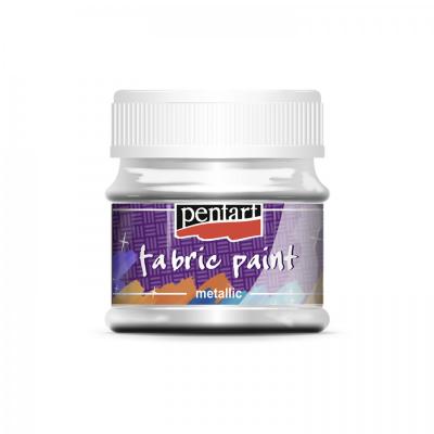 Farba na textil 50 ml, metalická strieborná