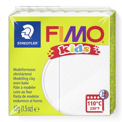 FIMO Kids, 42 g, 052 biela s trblietkami
