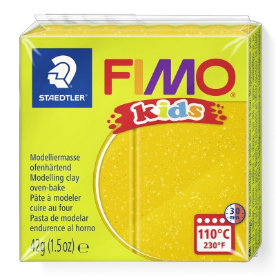 FIMO Kids, 42 g, 112 zlatá s trblietkami