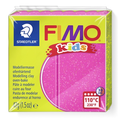 FIMO Kids, 42 g, 262 ružová s trblietkami