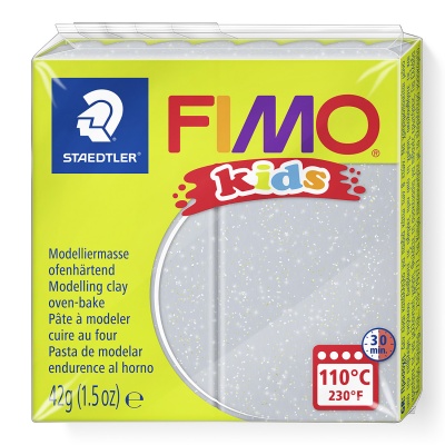 FIMO Kids, 42 g, 812 strieborná s trblietkami