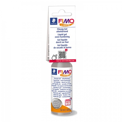 FIMO Liquid Deco Gél 50 ml, tekutý polymér, strieborný