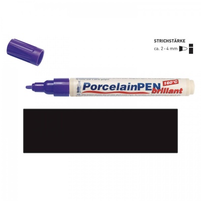 Fixka na porcelán a sklo, KREUL, medium, čierna