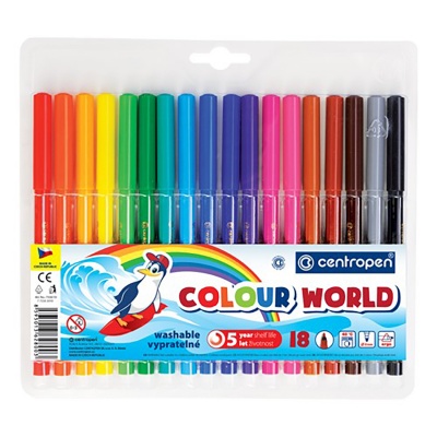 Fixky pre deti CENTROPEN, Colour World sada 18 ks