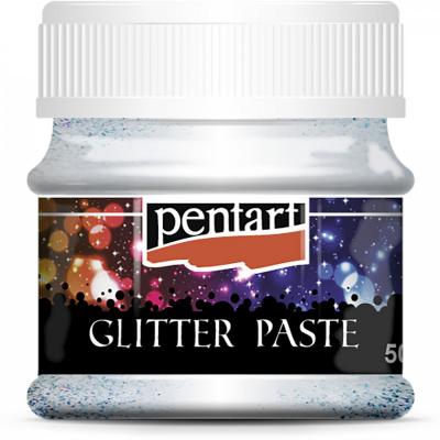 Glitrová pasta jemná, 50 ml, strieborná