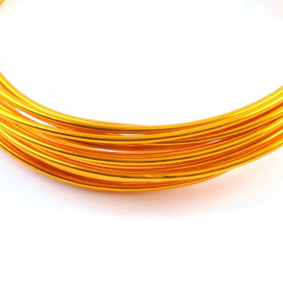 Hliníkový drôt, 2 mm, tmavý zlatý, 1 m