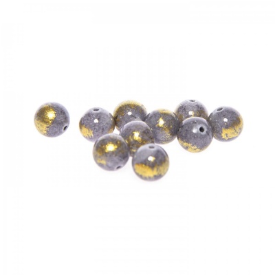 Jadeit Mashan, farbený prírodný minerál, sivý, 10 mm, 10 ks