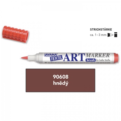 JAVANA, Art marker fixka na svetlý textil, hnedý
