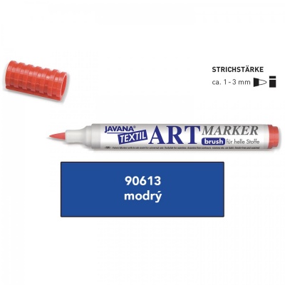 JAVANA, Art marker fixka na svetlý textil, modrá
