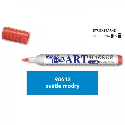 JAVANA, Art marker fixka na svetlý textil,sv.modrá