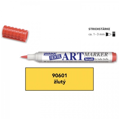 JAVANA, Art marker fixka na svetlý textil, žltá