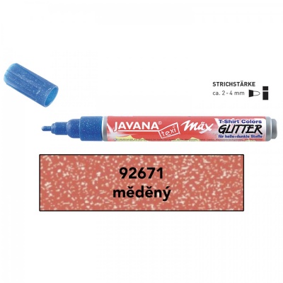 JAVANA, trblietavá fixka na textil 2-4 mm, medená