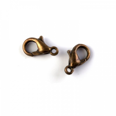 Karabínka, 10 mm, starobronz, 50 ks