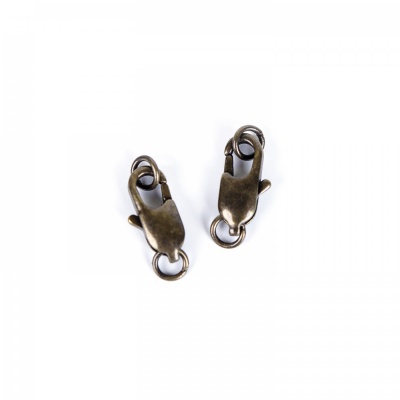 Karabínka podlhovastá, starobronz, 18 x 6 mm, 10ks