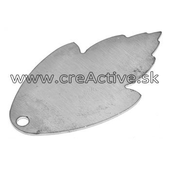 Kovový výsek list široký 35 x 20 mm nerez