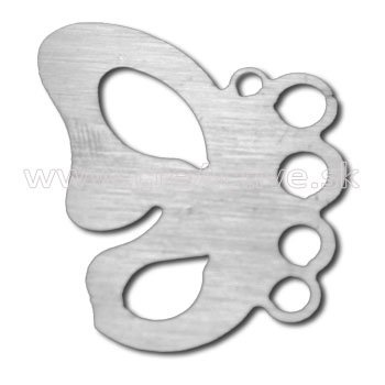 Kovový výsek motýľ boxer 26 x 21 mm nerez