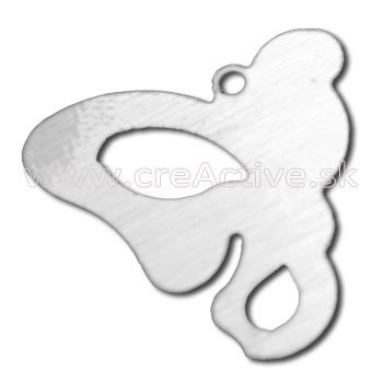 Kovový výsek motýľ Surfík 24 x 23 mm nerez