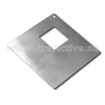 Kovový výsek štvorec, výsek hore 23 x 23 mm nerez