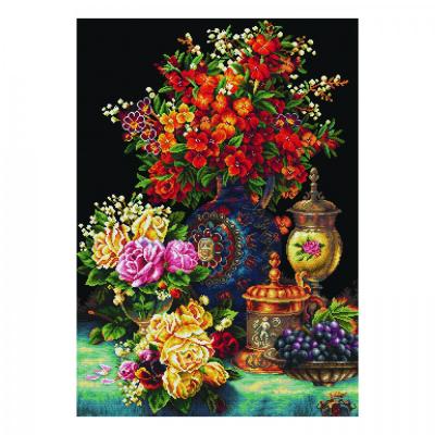 Krížiková výšivka, Classic Flowers, 68 x 91 cm
