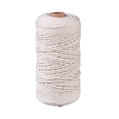 Macrame špagát/šnúrka, 3 mm, cca 100 m, béžová