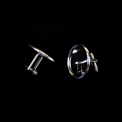 Manžetový gombík lôžko 25 mm, 2 ks Rhodium