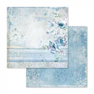 Obojstranný papier, 30,5 x 30,5 cm, Blue flower