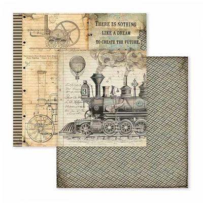 Obojstranný papier, 30,5 x 30,5 cm, Stream train