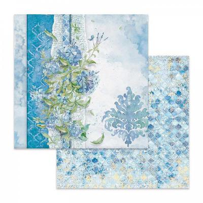 Obojstranný papier, 31,5 x 30 cm, Blue flower