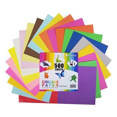 Papier na origami, 80 g, 500 listov, 150 x 150 mm, mix 20 farieb