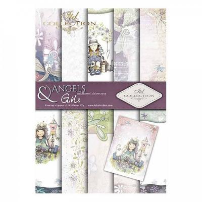 Papier na scrapbooking A4, sada DIEVČATKO 6 ks