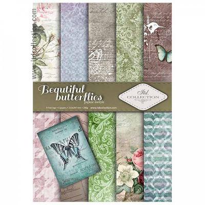 Papier na scrapbooking A4, sada MOTÝLE 6 ks