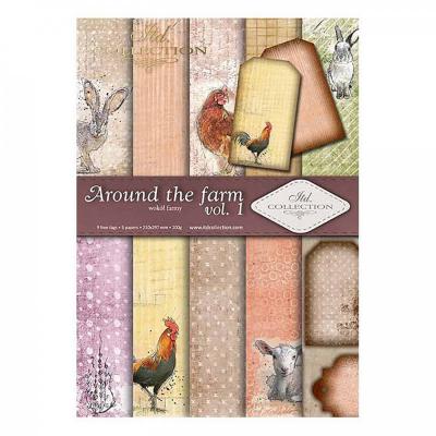 Papier na scrapbooking A4, sada NA FARME 6 ks