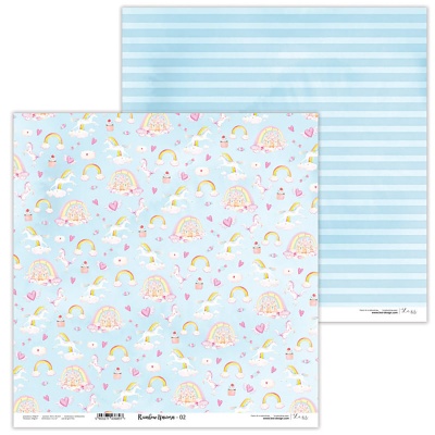 Papier na scrapbooking, Rainbow Unicorn 02
