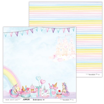 Papier na scrapbooking, Rainbow Unicorn 04