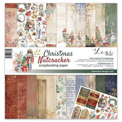 Papier na scrapbooking, sada Christmas Nutcracker, 11 ks