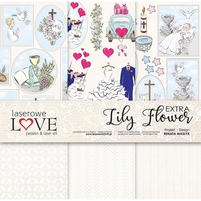 Papier na scrapbooking, sada Lily Flower Extra