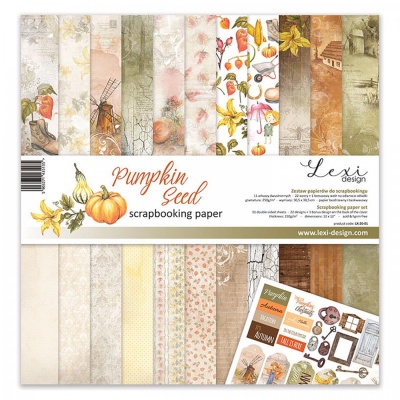 Papier na scrapbooking, sada Pumpkin Seeds, 12 ks